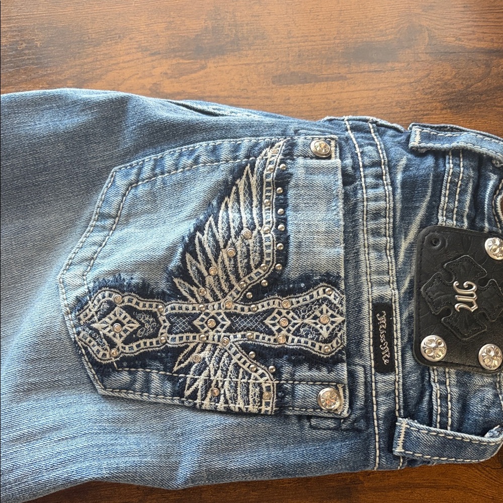 Miss Me Women's Denim Jeans with Silver Embellishments